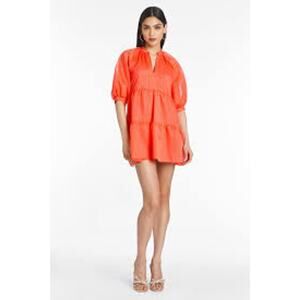 Amanda Uprichard Diego Tiered Mini Dress Reiss Orange Coral S NEW Boho Cottage